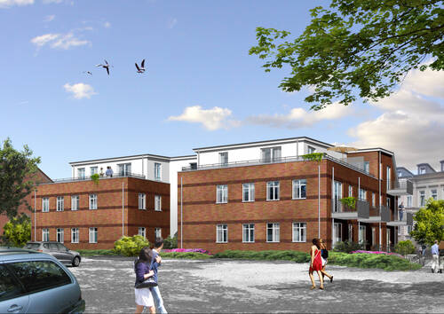 Hausansicht.jpg - Grundstück mit Baugenehmigung für 15 WE in Preetz