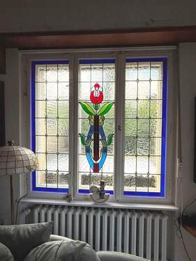 historisches Bleiglasfenster im edwardianischen Stil - 5 Zimmer Einfamilienhaus in Berlin