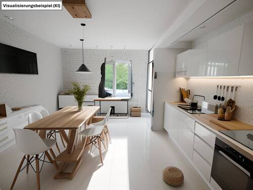 Wohnküche - Visualisierungsbeispiel (KI) - 3 Zimmer Etagenwohnung zum Kaufen in Gelsenkirchen