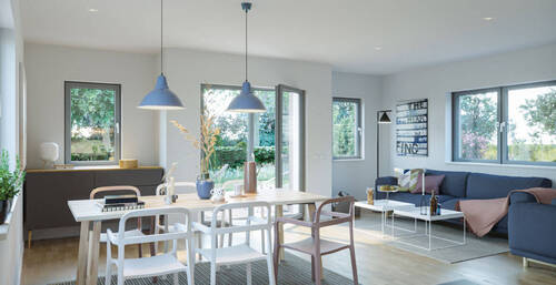 Wohnzimmer - 4 Zimmer Einfamilienhaus zum Kaufen in Ringgau