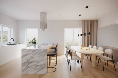 Offene Küche mit Essbereich - KFW 40! Am Exotenwald! 3- Zimmer Neubauwohnung mit Terrasse!