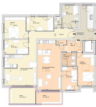 Haus B 1. Obergeschoss links - 