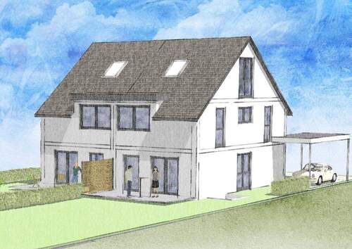 Unverbindliche Illustration eines bauähnlichen Projekts - MUSTERHAUS SAMSTAGS GEÖFFNET - Gärtringen - Doppelhaushälfte im familienfreundlichen Lammtal