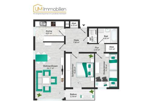 GrundR 3 Zi Erdgeschoss - 3 Zimmer Etagenwohnung zum Kaufen in Grassau