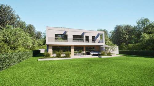 Visualisierung Villa Rückansicht - Grundstück in Köln zum Kaufen