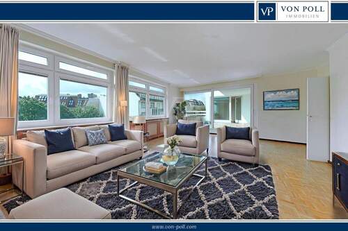 Titel - Lichtdurchflutetes Dachgeschoss-Appartement in Top-City-Lage mit Aufzug und großer Süd-Terrasse