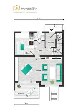 EG - Reihenmittelhaus mit 117,00 m&sup2; in Teising zum Kaufen