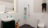 Das Bad überzeugt mit bodengleicher Dusche und kle - 2 Zimmer Etagenwohnung in Berlin