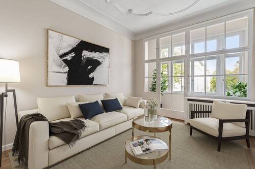 Visualisierung Wohnzimmer - Etagenwohnung mit 140,00 m² in Berlin zum Kaufen