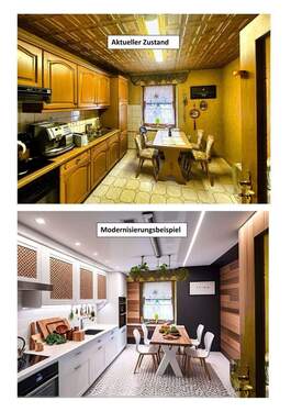 Küche mit Modernisierungsbeispiel - 