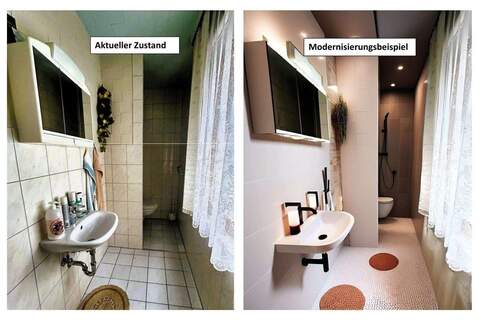 Gäste-WC mit Modernisierungsbeispiel - 