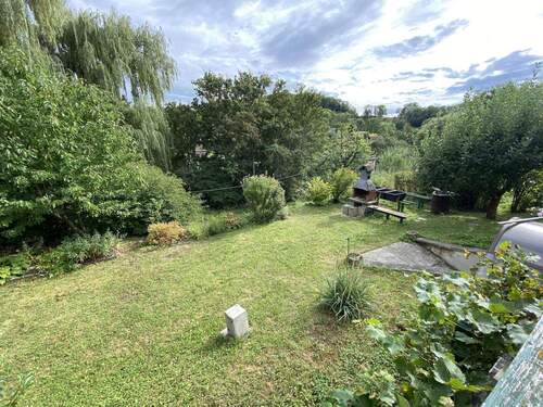 Blick von der Terrasse auf das gepflegte Grundstück - Grundstück in Dornburg-Camburg zum Kaufen