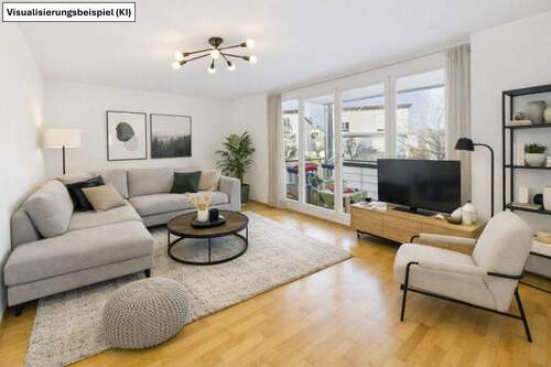 Wohnzimmer (Wohnbeispiel) - 2 Zimmer Etagenwohnung in Neuried