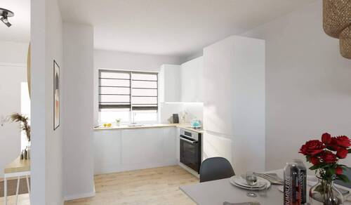 Die offene Wohnküche lädt zum gemeinsamen Kochen ein - 4 Zimmer Doppelhaushälfte in Bergkamen