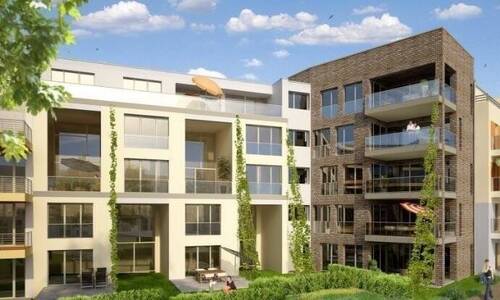 Hofansicht, Whg 1+2 - Hochwertige 2,5-Zimmer-Wohnungen mit anspruchsvoller Ausstattung in Freiburg.