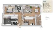 Grundriss 3-Zimmerwohnung - 
