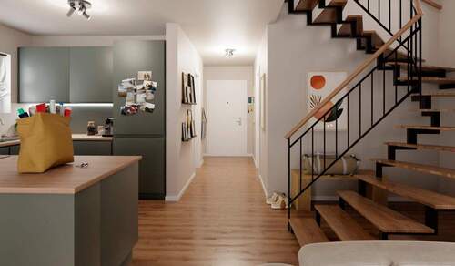 Die offene Wohnküche lädt zum gemeinsamen Kochen e - 5 Zimmer Einfamilienhaus in Berlin