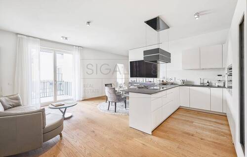 Wohn- und Essbereich - LUXURIÖSE NEUBAU-WOHNUNG MIT BALKON IM BAYERISCHEN VIERTEL