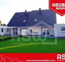 Musterhaus! Neubau: weiße Doppelhaushälfte mit exklusivem Gauben-Dachfenster und massiver Garage! - Meppen Altstadt