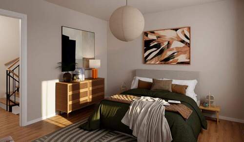 Helles und komfortables Schlafzimmer - 
