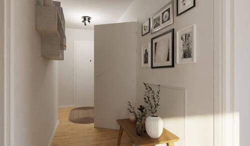 Der Flur bietet Raum für Pflanzen und Deko - 