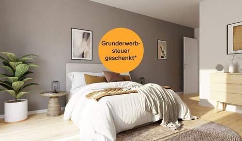 Gemütliches Schlafzimmer - Bezugsfertige, moderne 4 Zimmer-Eigentumswohnung mit großer Dachterrasse