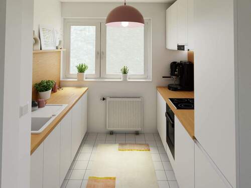 Visualisierung Einrichtungsbeispiel Küche - 3 Zimmer Etagenwohnung in Berlin