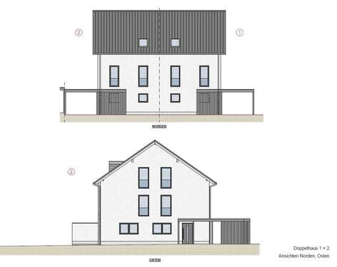 Ansicht Norden/Osten - Doppelhaushälfte mit 160,20 m² in Schlangen zum Kaufen