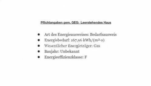 Energieangaben leerstehendes Haus - 