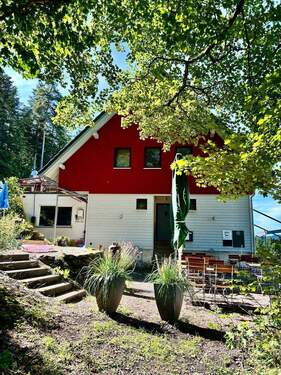 Gartenterrasse und Eingang - Einfamilienhaus mit 260,00 m² in Schenkenzell zum Kaufen