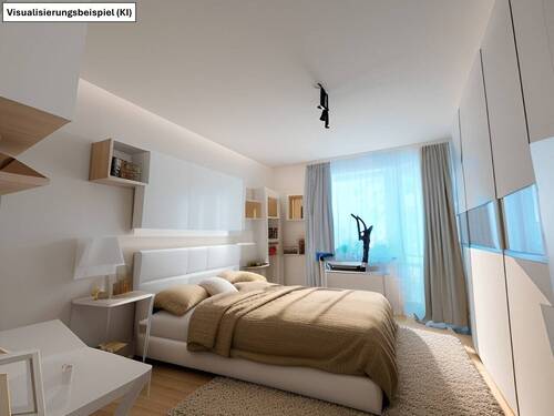 Schlafzimmer virtuelle Möbel - 3 Zimmer Etagenwohnung in Düsseldorf
