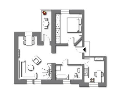 Apartement Möblierungsvorschlag - 