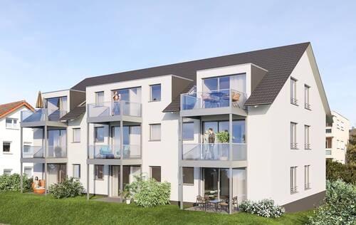 Außenvisualisierung - Neubau-Eigentumswohnungen in Radolfzell-Böhringen
