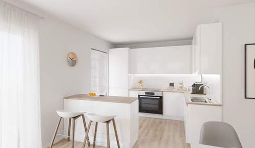 Die offene Wohnküche lädt zu gemeinsamen Mahlzeiten ein - 4 Zimmer Etagenwohnung in Germersheim