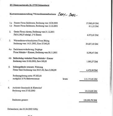 Kostenzusammenstellung Wärmedämmmaßnahmen - Einfamilienhaus zum Kaufen in Delmenhorst