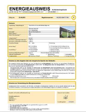 Energieausweis Werkstatt - 