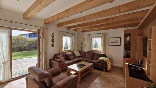 Wohnzimmer Zugang Terrasse - 5 Zimmer Einfamilienhaus in Bad Tölz