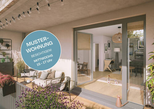 Musterwohnung Loggia - Licht, Loggia, Lebensqualität - 2 Zimmer mit Ruhe & Stil am Petersen Park - bezugsfertig Sommer 2026