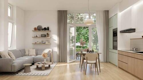 Wohnküche mit Blick - PRE SALE - Design meets Altbau - mit Balkon für deine Auszeit