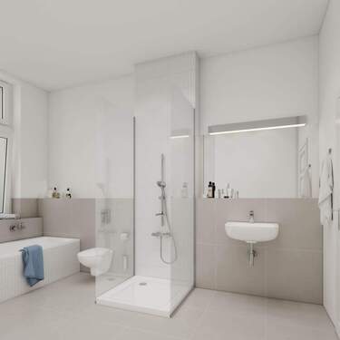 Wannenbad mit Dusche - 