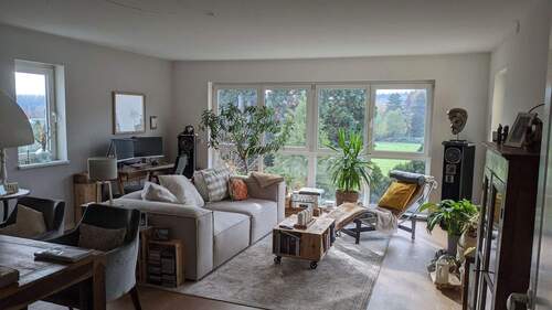 Wohnzimmer Glasfront - Traisa, Mühltal, sehr schöne 3-Zi.-Wohg. in Traumlage