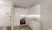Die offene Wohnküche lädt zum gemeinsamen Kochen ein - 2 Zimmer Etagenwohnung zum Kaufen in Germersheim