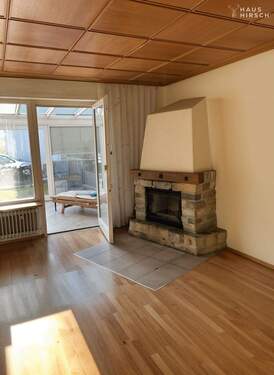 offener Kamin im Wohnzimmer - Doppelhaushälfte mit 135,00 m&sup2; in Prutting zum Kaufen