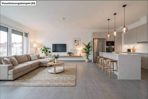 Wohnbereich/Küche - 3 Zimmer Etagenwohnung zum Kaufen in Nürnberg