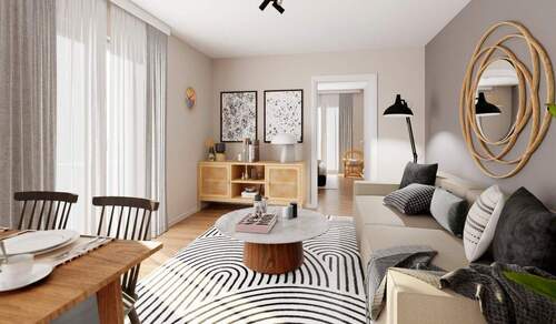 Wohnzimmer - Barrierefreie Eigentumswohnung mit Balkon