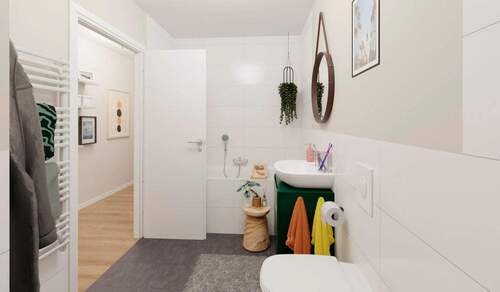 Badezimmer mit Badewanne - 