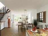 Visualisierung_Mediterran_Wohnzimmer - 5 Zimmer Reihenendhaus zum Kaufen in Hamburg / Sasel