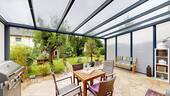 Überdachte Terrasse mit Blick in den Garten - 4 Zimmer Reihenmittelhaus in Hamm