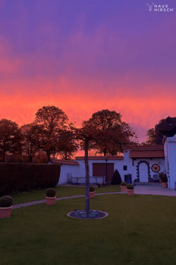 Sonnenuntergang über dem Garten - 