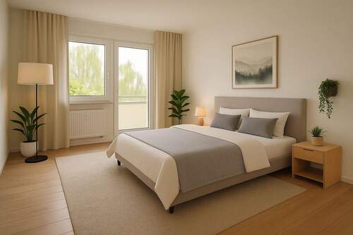 Schlafzimmer -Einrichtungsvorschlag (visualisiert) - Etagenwohnung mit 97,40 m&sup2; in Chemnitz zur Miete